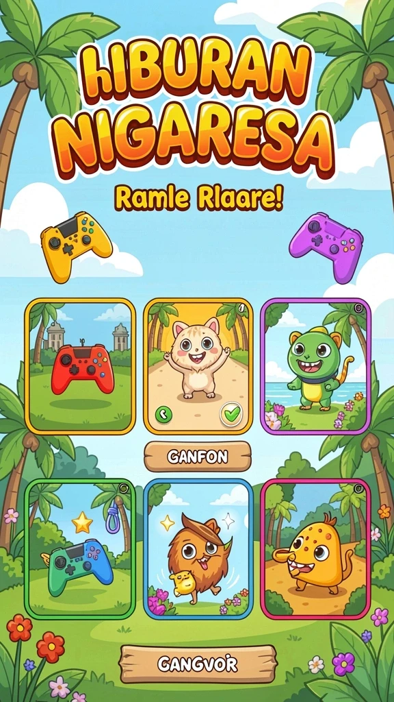Menu permainan yang mudah diakses dan dinavigasi.