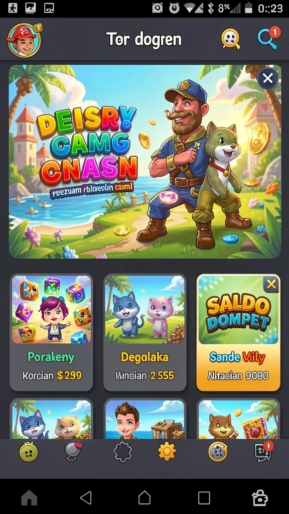 Menampilkan tampilan mesin slot yang menarik.