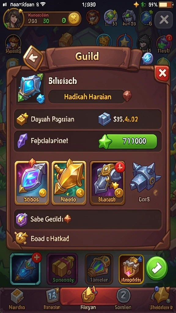 Screenshot mode permainan yang menampilkan berbagai tantangan.