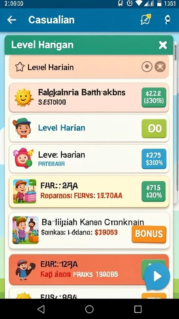 Tampilan awal permainan dengan karakter utama.