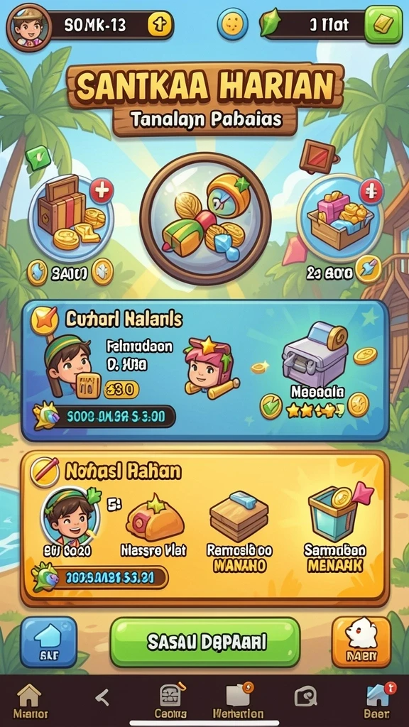 Tampilan meja poker dengan grafis yang menarik.
